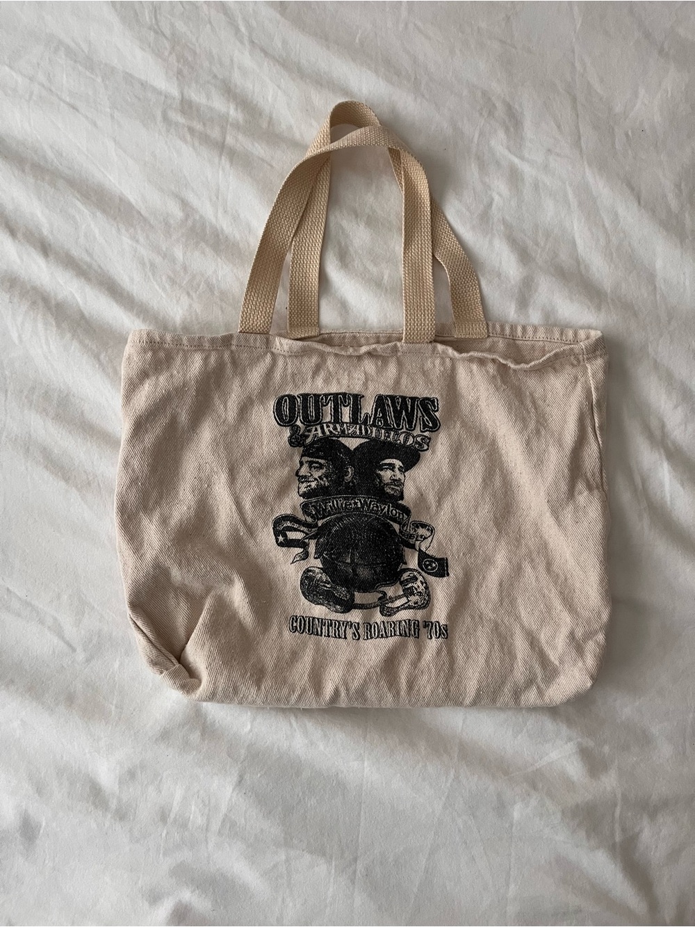 Nashville country music hall of fame Willie nelson Waylon Jennings tote bag